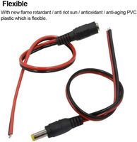 Véritable 18AWG 12V 5A DC Power Pigtail Câble Barrel Plug Connecteur 2.1mm X 5.5mm Mâle Femelle DC Pigtail Connecteurs CCTV