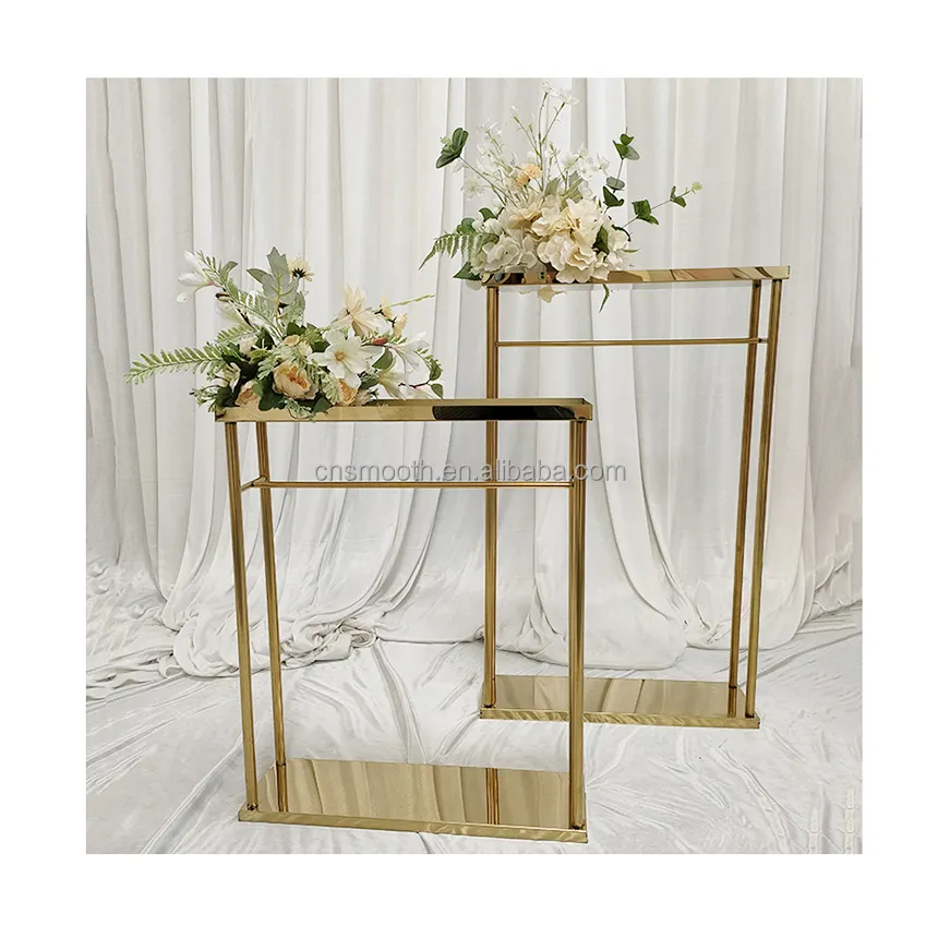 결혼식 훈장 테이블 중앙 장식품 60cm 80cm 키 큰 금 금속 꽃 대