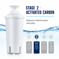 F003 Filtre à eau de rechange pour carafe, maille PET, charbon actif, résine, 160L, certifié UL, usine certifiée ISO 9001, remplacement facile