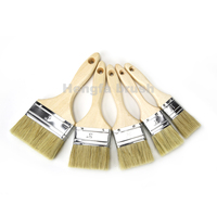 Pinceaux de peinture professionnels portables en bois, écologiques, à poils de sanglier naturels, décoratifs, lot de 5