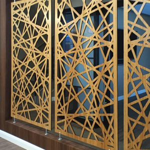 OEM Bulk Gold Aluminum Curtain Wall Artistic <strong>Decorative</strong> Panel Hollow Out Architectural Metal <strong>Screen</strong> for Hotel Renovation Project - Product Image 2