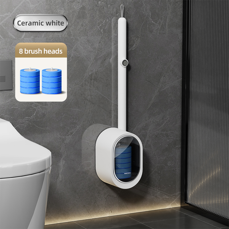 Spazzola per WC bianca 1dispoal + 8 testine di ricambio