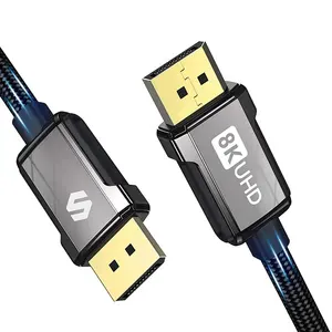 DisplayPort-Cable 1,4 4K 2K 240Hz, Cable trenzado de alta velocidad para Monitor de videojuegos, tarjeta gráfica, TV, PC y ordenador portátil