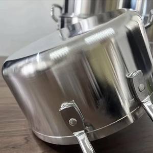 Juego de Cacerolas de Aluminio Cepillado Fácil de Limpiar, 7 Piezas, 16-28 cm, Olla Resistente a los Arañazos con Asa de Metal Resistente al Fuego para Comidas Grandes - Product Image 5