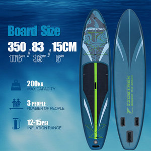 TIDETREK 350*83*15ซม. กระดานซัพบอร์ดพีวีซีแบบพกพาอเนกประสงค์ ปรับแต่งได้ พร้อมไม้พาย กระดานยืนพายแบบเป่าลม กระดานโต้คลื่นแบบซัพ - Product Image 5