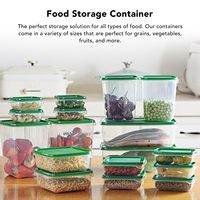Ensemble de 17 boîtes de conservation alimentaire carrées en verre borosilicate haute résistance pour cuisine moderne, avec couvercles hermétiques en plastique