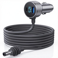 Kabel Daya DC Charger Mobil Starlink Mini + Adaptor Pemantik Rokok 12V-48V Layar Digital Tahan Lama USB-A/USB-C 40W PD + 35W