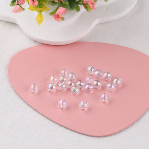 ลูกปัดอะคริลิกรูปทรงกลม 8 มม. สีรุ้งใส รูตรง สำหรับทำสร้อยข้อมือ DIY วัสดุทำเครื่องประดับ ลูกปัดแบบหลวม - Product Image 2
