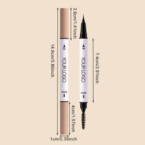Crayon à sourcils double embout végétalien longue tenue, ultra fin, à micro-pointes de haute qualité pour sourcils sauvages, marque privée - Product Image 1