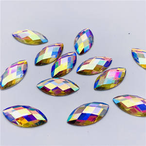 9X18Mm The Horse Eye Shape Flat Base Resin Rhinestones Flat Back For Bags, Garment, Nail Art, - Product Image 3