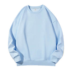 Sweatshirts de haute qualité avec logo personnalisé Sweat-shirt uni à manches longues et col rond en éponge française pour hommes - Product Image 4