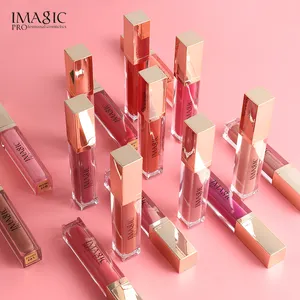 IMAGIC Lipstik Cair Wanita Nautral, Lipstik Cair Menyala Matte Logam dengan Sikat Lembut 2020