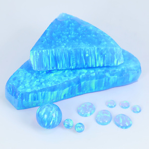 Perles rondes en opale gelée certifiées GIA, synthétiques, créées en laboratoire avec jeu de couleurs - Product Image 2