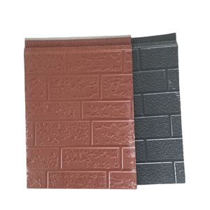 Panel Sandwich busa poliuretan 14-30mm pola bata pelapis logam untuk eksterior ruang dingin dinding eksterior konstruksi pedesaan baru - Product Image 2