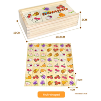 Jouets éducatifs Montessori pour enfants, apprentissage, 28 pièces, cartes de puzzle d'animaux et de fruits pour enfants, jeu de dominos
