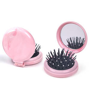 Promotional Portable New Creative Mini Hair Brush Hairdressing Combs Makeup Mirror Cushion Massage Comb for Women Girl