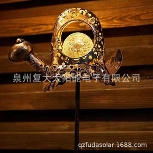 Lampe solaire LED en forme de tortue pour jardin, décoration en fer forgé, résistante à l'eau, portable, pour extérieur - Product Image 1