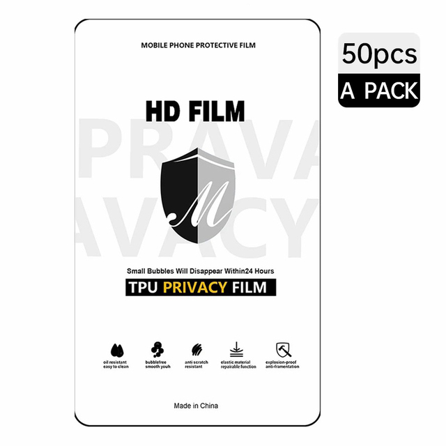 120*180mm Anti-scratch Bubble Free High Definition TPU Hydrogel Privacy Screen Protector Film for iphone 17 16 15 Pro Max