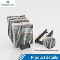 Présentoir métallique personnalisé pour carreaux, support d'échantillons simple face, présentoir sur pied pour salle d'exposition de carreaux en céramique
