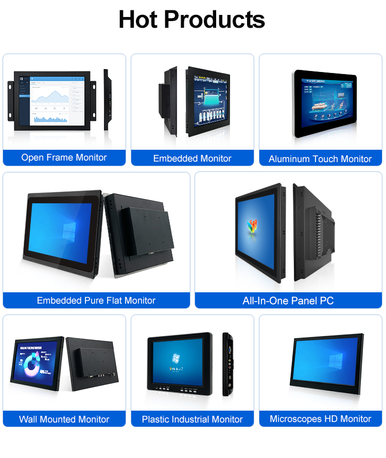 11.6 Inch Widescreen IPS HD LED Backlit Desktop Monitor USB Input with Plastic Case for Industrial Equipment VGA Input