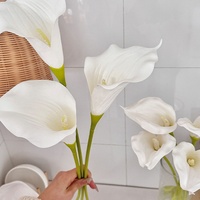 Lys Calla artificiels à longue tige en EVA, effet toucher réel, pour la décoration de table à la maison, les mariages et les accessoires photo floraux