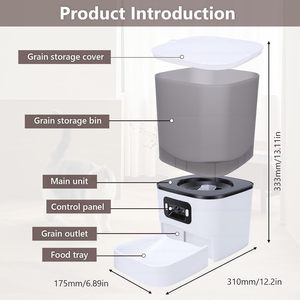 New Desgin Automatic Cat Feeder Dispenser with Ultra-Wide-Angle Lens <b>Camera</b> Two-Way Audio 2.4G 6L <b>Smart</b> APP Pet Feeding Schedule - Product Image 2
