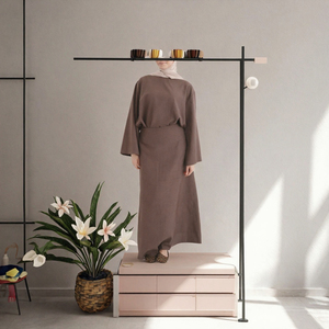 Ensemble 2 pièces Willson pour femmes, abaya musulmane modeste en coton respirant, maxi, pour l'Aïd et le quotidien, ensembles de vêtements personnalisables avec logo - Product Image 3