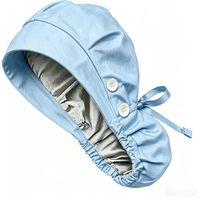 Gorro de Enfermera a Rayas con Diseño de Dibujos Animados para Mujer, Forro de Satén Suave, Material de Poliéster/Algodón para Uso en Enfermería, Todas las Temporadas