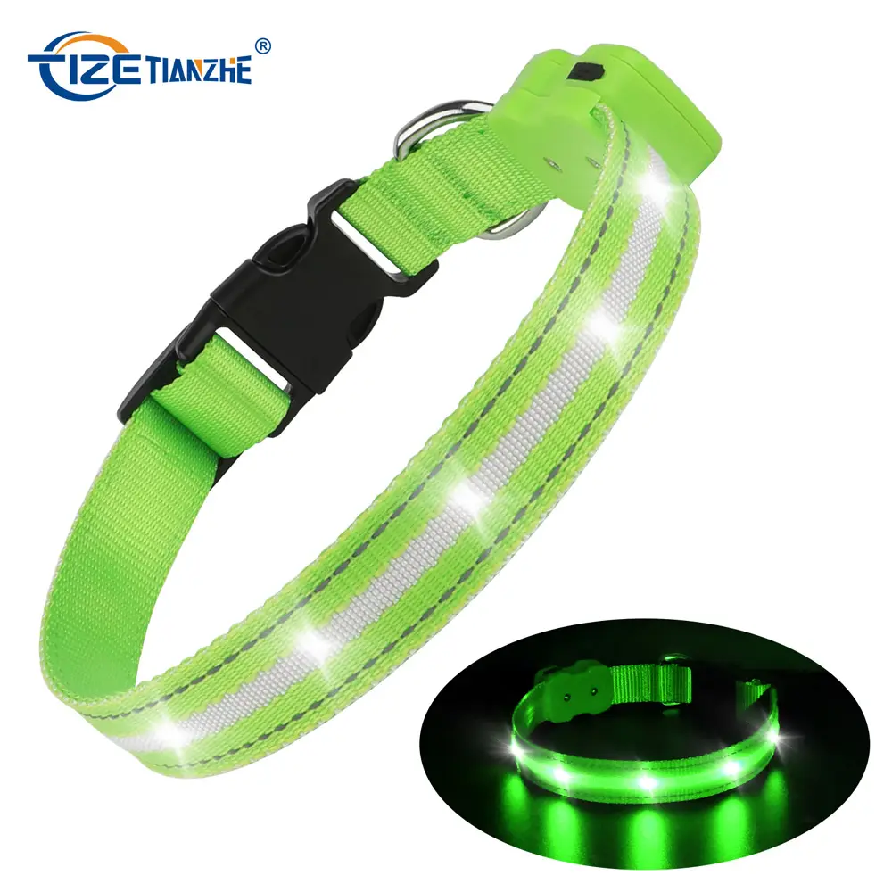 New Arrival Type-C Rechargeable Pet LED Dog Collar Flashing Light Up Led Dog Collar