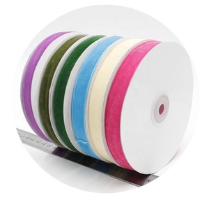 Độ bền cao bền vững thân thiện với môi Twill nhung sang trọng ruy băng may thủ công Headband 1/4 ''co giãn rộng - Product Image 3