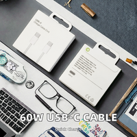 Câble USB C à USB C en nylon tressé 60W à charge rapide 1m double type-c avec gaine en PVC compatible avec iPhone 15 16 emballé dans une boîte