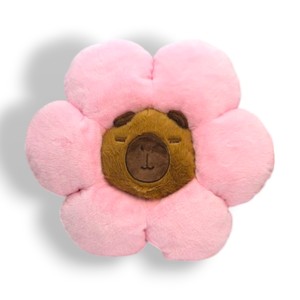 Capybara fleurs oreiller en peluche 43x32CM doux mignon coussin confortable décoratif et jeter oreiller cadeau - Product Image 1