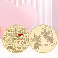Fournitures de collecte de pièces pour la Saint-Valentin et la fête des mères Pièce plaquée or pour l'amour Cadeaux commémoratifs Femmes et mamans