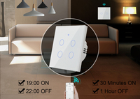 Vente en gros Tuya Zigbee Télécommande sans fil Smart Eu 1 2 3 4 Gang Glass Touch Light Interrupteur électrique mural