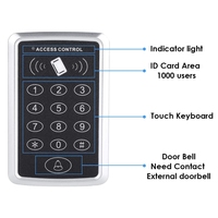 Système de Contrôle d'Accès RFID 125KHz, Clavier, Lecteur de Cartes EM, Ouvre-Porte