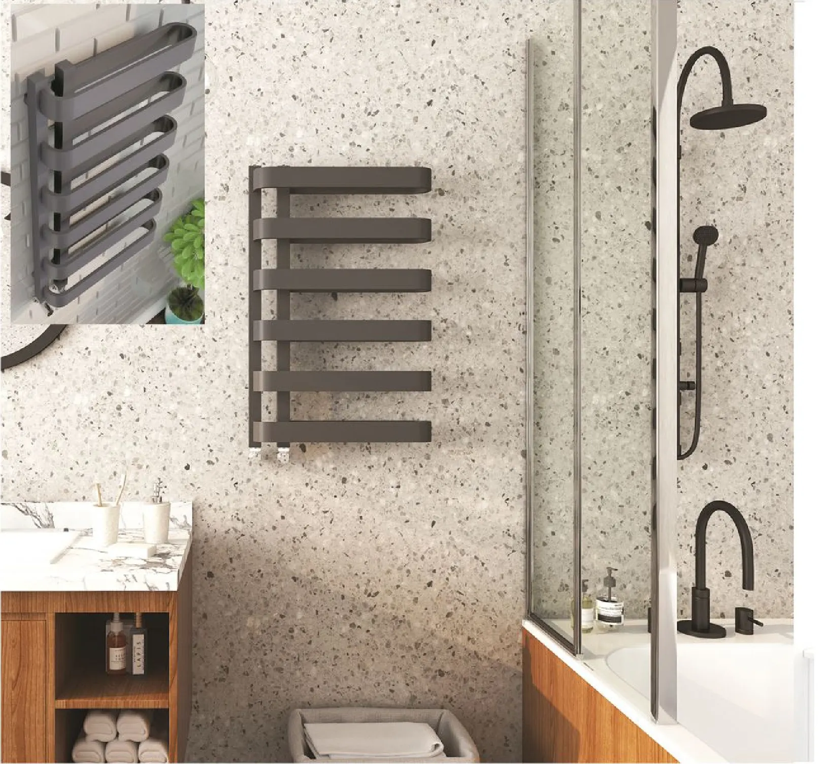 High quality OEM designer radiators for sale heated bath towel rack wall mounted towel radiator