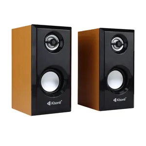 Kisonli T-001 2.0 wooden speakers sound system professional sound with 2 horn