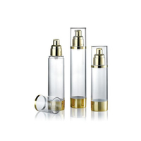 Flacon pompe sans air en aluminium anodisé de luxe, vide, pour cosmétiques, conteneur sous vide premium pour sérum de soin, plusieurs capacités