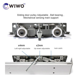 Ma cửa vô hình theo dõi hợp kim nhôm kính hẹp cạnh hồ sơ phần cứng mềm đóng cửa trượt con lăn cửa - Product Image 1
