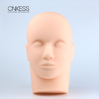 Têtes de mannequin réalistes blanches plates pour la pratique des cils, support de chapeau DIY, présentoir de perruque, poupée avec support réaliste pour l'entraînement aux cils