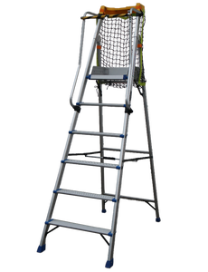 Escalera de Plataforma Aislada de Fibra de Vidrio FRP con Barandilla y Red de Seguridad, Escalera Industrial de Aleación de Aluminio, Certificación EN131 SGS - Product Image 1