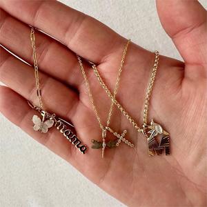 DIY pendentif bottes chapeau de cowboy pendentif collier femme croix papillon beaux accessoires maman <span class=keywords><strong>lettre</strong></span> collier - Product Image 3