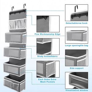 Heavy Duty Premium Door Hanging Storage Bag Including Clear Window <b>Hook</b> Wall Organizer clear Window Bin Pockets - Product Image 5
