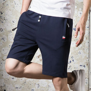 กางเกงขาสั้นลำลองผู้ชายสำหรับฤดูร้อน เอวกลาง มีเชือกผูก ผ้าฝ้าย 100% มีกระเป๋า ระบายอากาศได้ดี แห้งเร็ว เหมาะสำหรับเล่นกีฬาชายหาด - Product Image 3