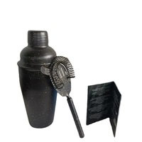 Shaker à cocktail en acier inoxydable à approvisionnement direct transfrontalier 550ml ensemble de mélange de barre avec outils de ciel étoilé noir mat
