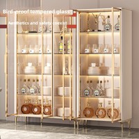 Armoire à vin moderne de luxe écologique avec portes vitrées, éclairage LED, acier inoxydable, capacité de 40 à 49 bouteilles pour bars familiaux
