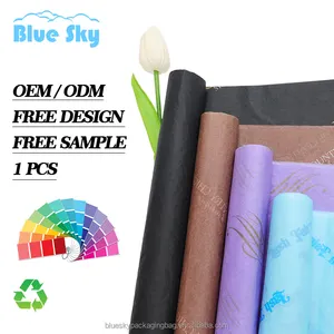 Kertas pembungkus ramah lingkungan Logo kustom kertas tisu pembungkus kemasan biru untuk hadiah kertas pembungkus pakaian