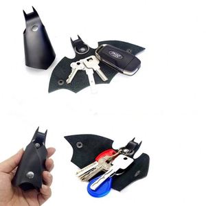 HR Wholesale Bat-Shaped <b>Car</b> Key Protector Keychain Retro <b>Car</b> Key Case Waterproof PU Key Bag with Metal <b>Hook</b> - Product Image 2