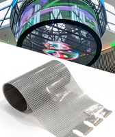 Film LED transparent ultra-fin, flexible, souple, auto-adhésif pour fenêtre extérieure, film LED cristal, écran LED P10