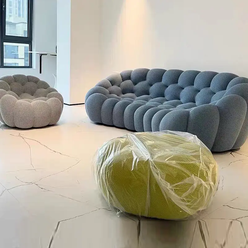 Sobressalente de alta qualidade, sofá italiano simples arredondado bolha de futebol de tecido